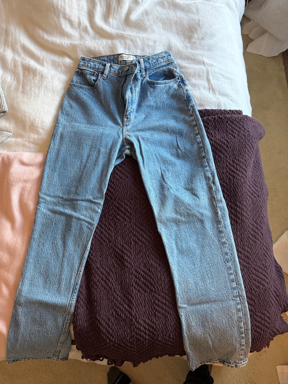 Abercrombie & Fitch Classic Straight-Leg Light Blue Denim Jeans